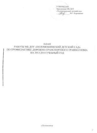 План работы по профилактике дорожно-транспортного травматизма на 2013-2014 учебный год